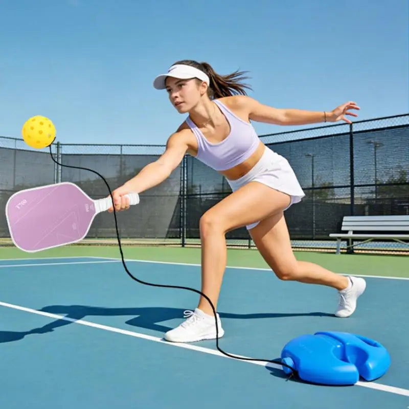 Solo Pickleball Rebound Trainer with Tethered Ball & Stability Base