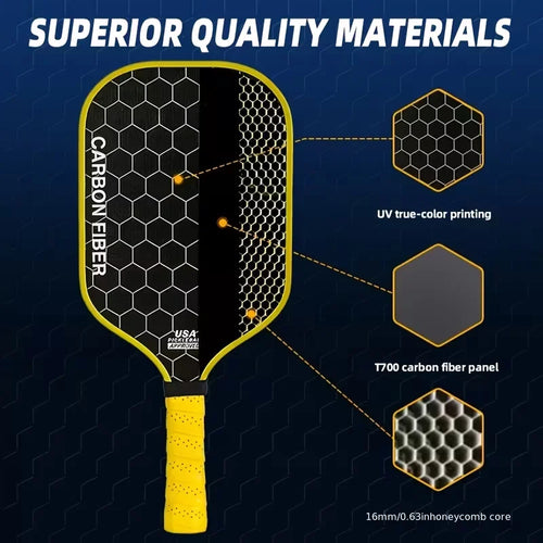 Pro T700 Carbon Fiber Pickleball Paddle & Solo Rebound Trainer Set